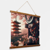 Cherry Blossom Oni Tapestry Hangend Wandkleed (Gebogen)