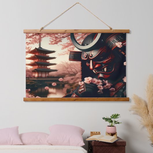 Cherry Blossom Oni Tapestry Hangend Wandkleed (Slaapkamer)