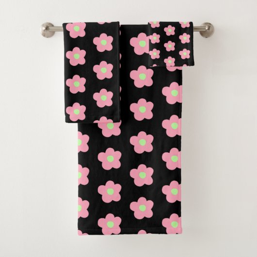 Cherry Blossom op Black Bad Handdoek (Insitu)