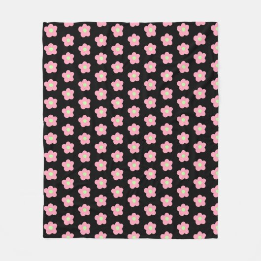 Cherry Blossom op Black Fleece Deken (Voorkant)