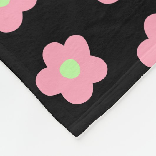 Cherry Blossom op Black Fleece Deken (Hoek)