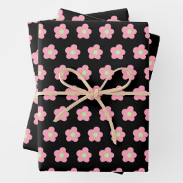 Cherry Blossom op Black Inpakpapier Vel