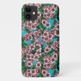 Cherry Blossom op blauw Case-Mate iPhone Case