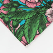 Cherry Blossom op blauw Fleece Deken (Hoek)