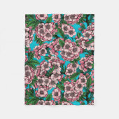 Cherry Blossom op blauw Fleece Deken (Voorkant)