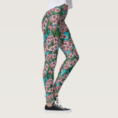 Cherry Blossom op blauw Leggings (Rechts)