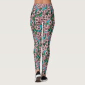 Cherry Blossom op blauw Leggings (Achterkant)