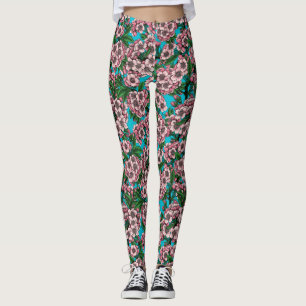 Cherry Blossom op blauw Leggings
