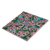 Cherry Blossom op blauw Tegeltje (Zijkant)