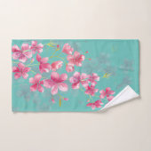Cherry Blossom op Blauwgroen handdoek (Handdoek)