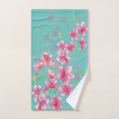 Cherry Blossom op Blauwgroen handdoek (Handdoek)