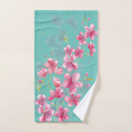 Cherry Blossom op Blauwgroen handdoek