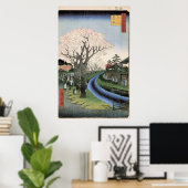 Cherry Blossom op de Banken van de Tama Poster (Thuiskantoor)