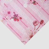 Cherry Blossom op roze gestreept patroon Tissuepapier (Detail)