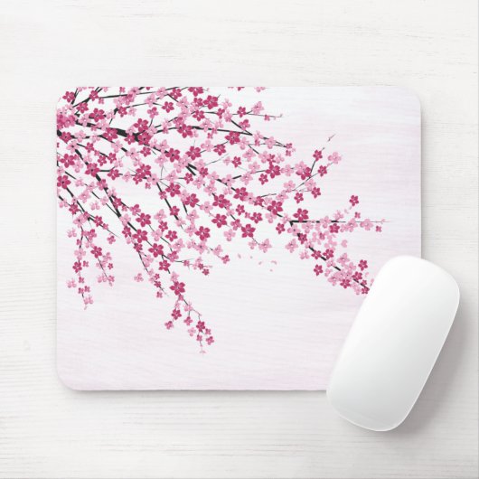 Cherry Blossom op roze Muismat (Met muis)