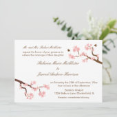 Cherry Blossom op white Landscape Invite Kaart (Staand voorkant)