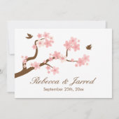 Cherry Blossom op white Landscape Invite Kaart (Achterkant)