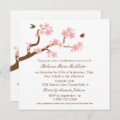Cherry Blossom op white Vrijgezellenfeest Invite Kaart (Voorkant / Achterkant)