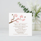 Cherry Blossom op white Vrijgezellenfeest Invite Kaart (Staand voorkant)