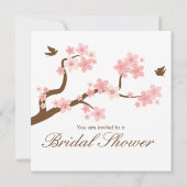 Cherry Blossom op white Vrijgezellenfeest Invite Kaart (Achterkant)