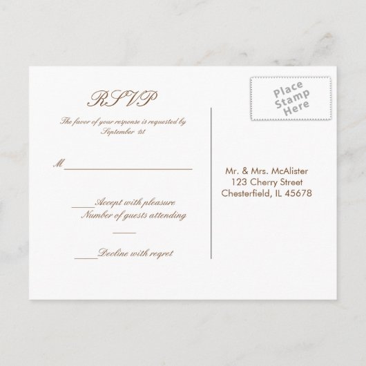 Cherry Blossom op wit RSVP-briefkaart Uitnodiging Briefkaart (Achterkant)