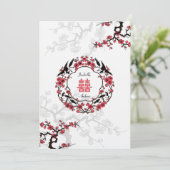 Cherry Blossom Oriental Wedding Kaart (Staand voorkant)