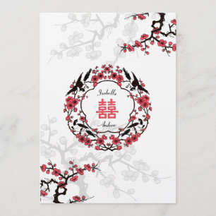 Cherry Blossom Oriental Wedding Kaart
