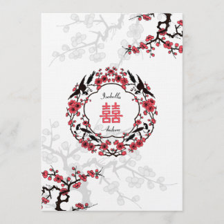 Cherry Blossom Oriental Wedding Kaart