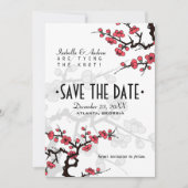 Cherry Blossom Oriental Wedding Save the Date (Voorkant)