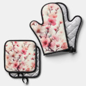 Cherry Blossom Ovenwant & Pannenlap Set (Voorkant / Achterkant)