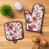 Cherry Blossom Ovenwant & Pannenlap Set (Top down)