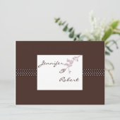 Cherry Blossom over bruinbruiloft Kaart (Staand voorkant)