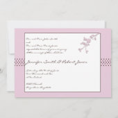 Cherry Blossom over bruinbruiloft Kaart (Achterkant)