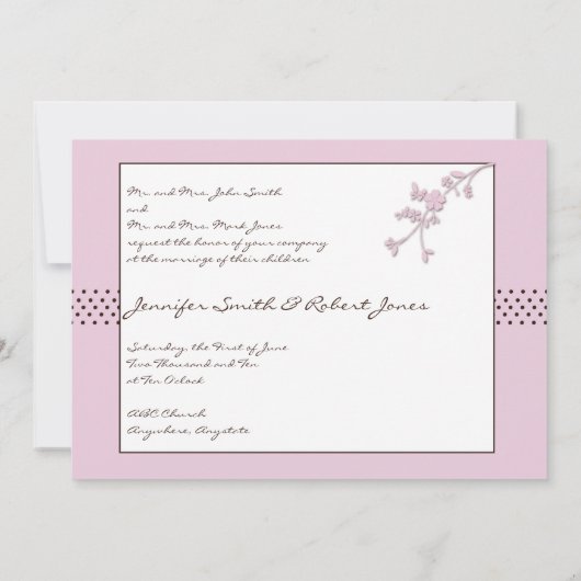 Cherry Blossom over bruinbruiloft Kaart (Achterkant)