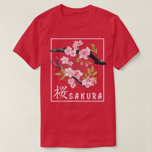 Cherry Blossom over de Japanse kunst Sakura T-shirt (Design voorkant)
