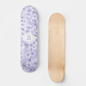 Cherry Blossom Paars Floral Monogram Persoonlijk Skateboard (Voorkant)