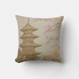 Cherry Blossom Pagoda Accent Pillow Kussen