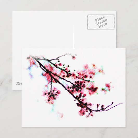Cherry Blossom Painting Briefkaart (Voorkant / Achterkant)