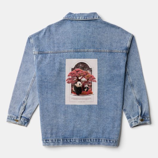 Cherry Blossom Panda Denim Jacket (Achterkant)