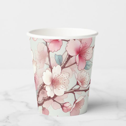 Cherry Blossom Papieren Bekers (Voorkant)