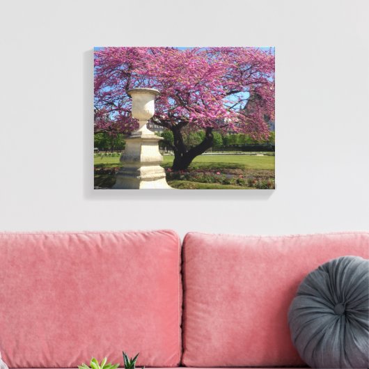 Cherry Blossom Paris France Canvas Print (Insitu (Woonkamer))