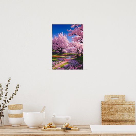 Cherry Blossom Park Poster (Keuken)