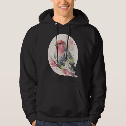 Cherry Blossom Parrot Japanese Sakura Budgie Parak Hoodie (Voorkant)