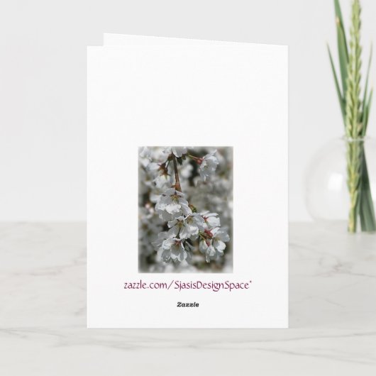 Cherry Blossom Paster Feestdagen Kaart (Achterkant)