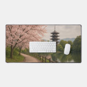 Cherry Blossom Path met Pagoda Desk Mat (Keyboard & Muis)