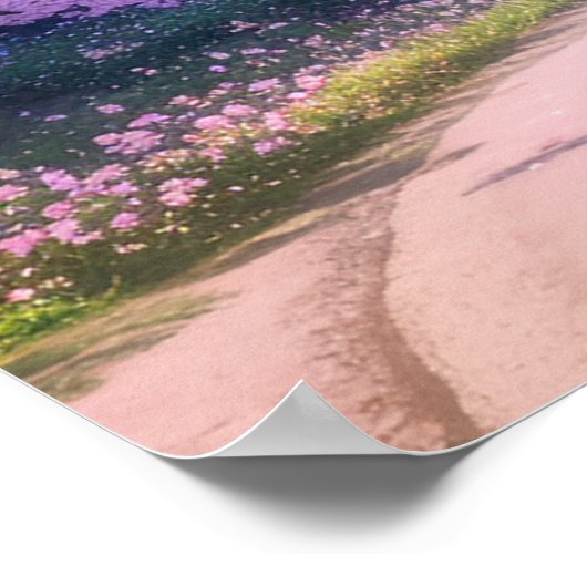 Cherry Blossom Path to Traditional Inn Poster (Hoek)