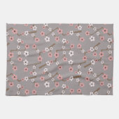 Cherry Blossom Pattern Gray Theedoek (Horizontaal)