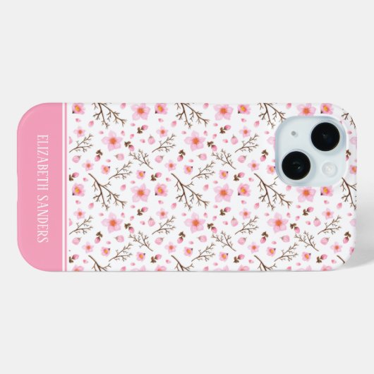 Cherry Blossom Pattern in pink tones Case-Mate iPhone Case (Achterkant (horizontaal))