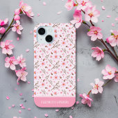 Cherry Blossom Pattern in pink tones iPhone 15 Case