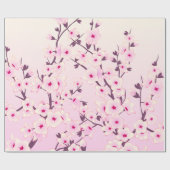 Cherry Blossom Pattern Pink Floral Cadeaupapier (Vlak)